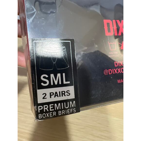 DIXXON Red & Black Lettering Boxer Briefs Premium Comfort Size Small Pack of 2 - Picture 3 of 3